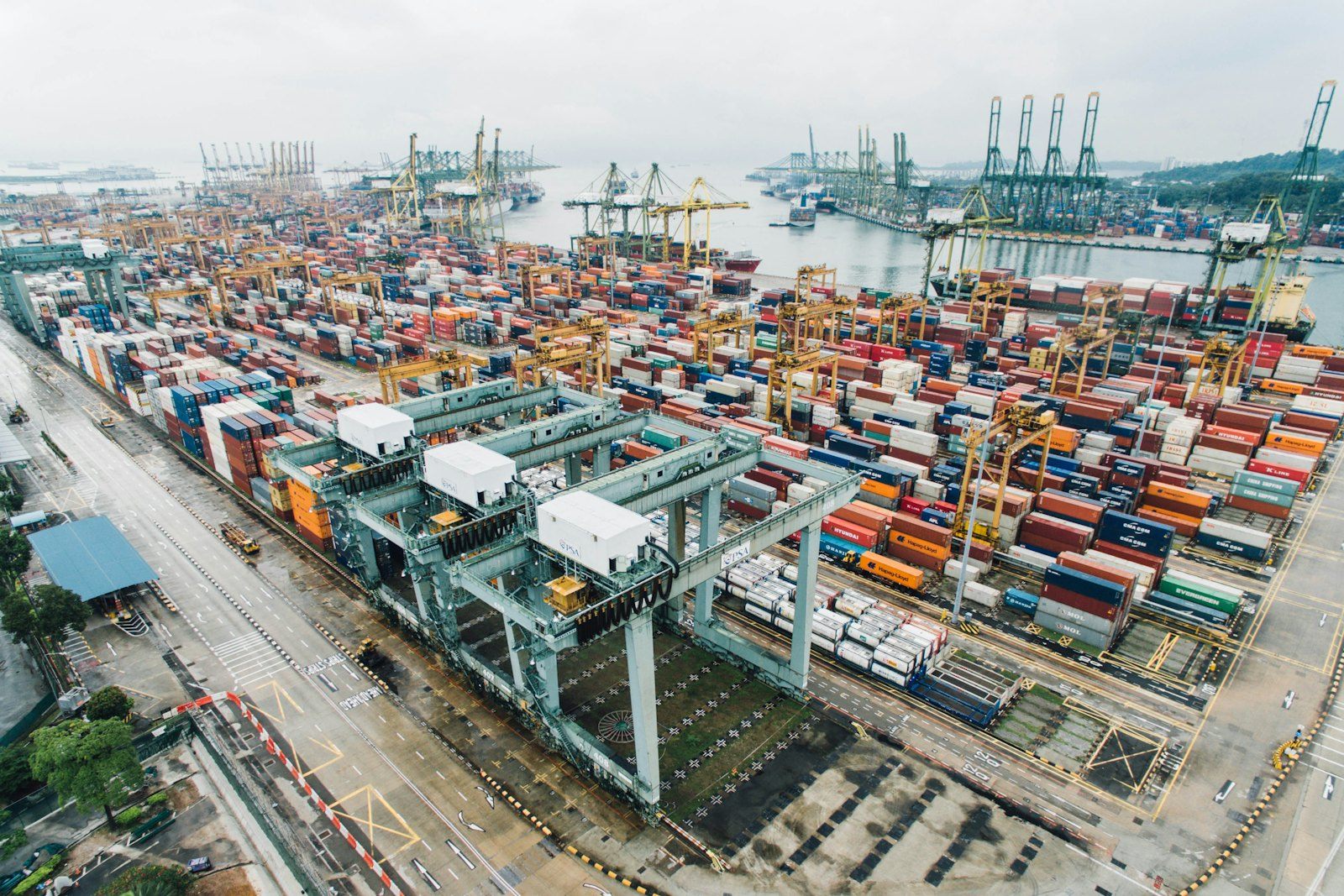 Container terminal — ship-to-shore cranes